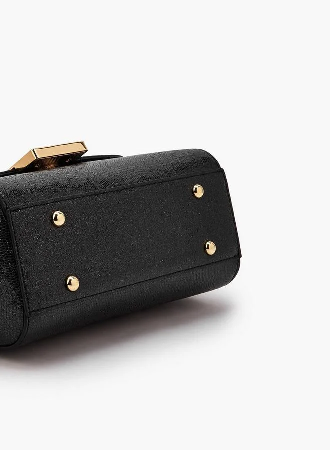 ELLE BLACK Floral Embellished Satchel Bag With Chain Strap Ramadan Collections for Women | Best Price UAE